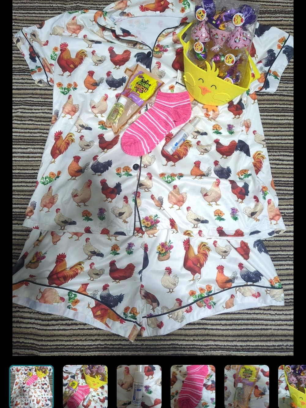 #0181 Chicken Little Pajama Gift Basket Combo ( Free Metal Sign)